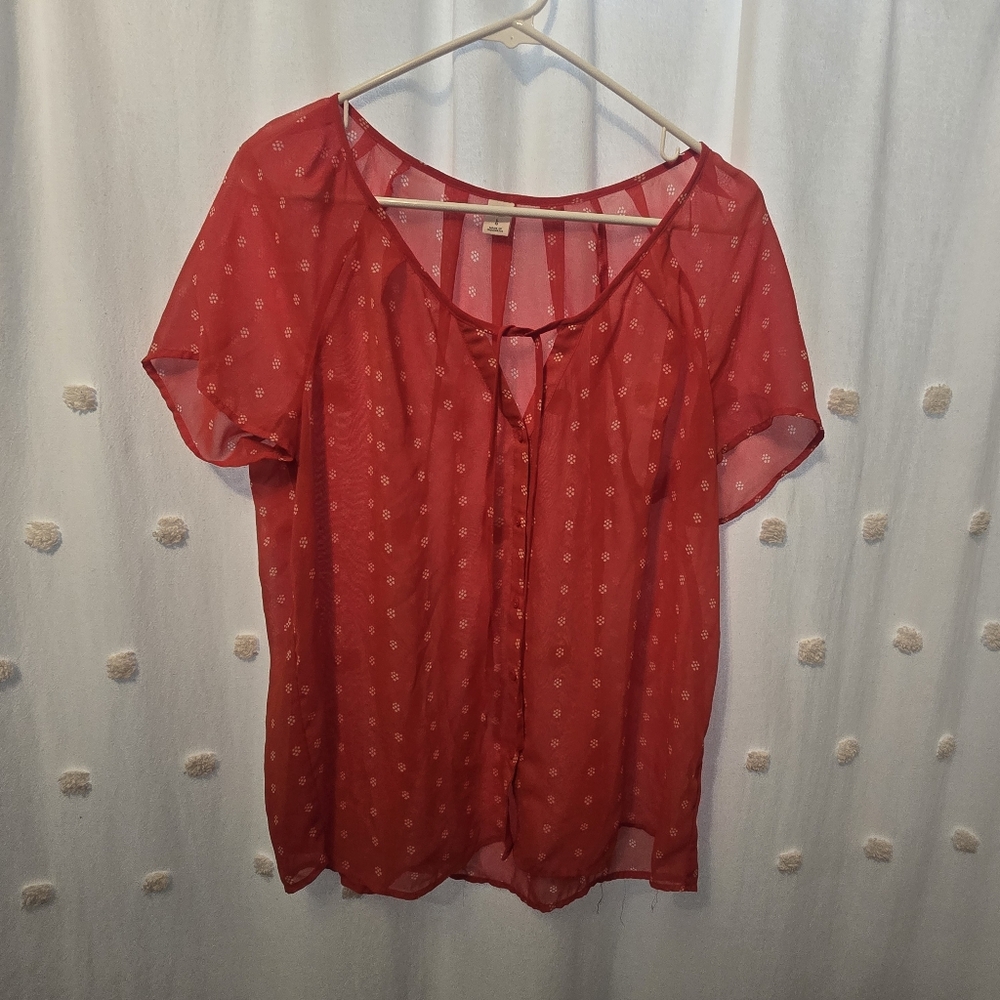 Old Navy Red Sheer Women's Top Size Large